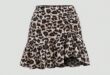 Vintage Leopard Print Slinky Mini Skirt For Women