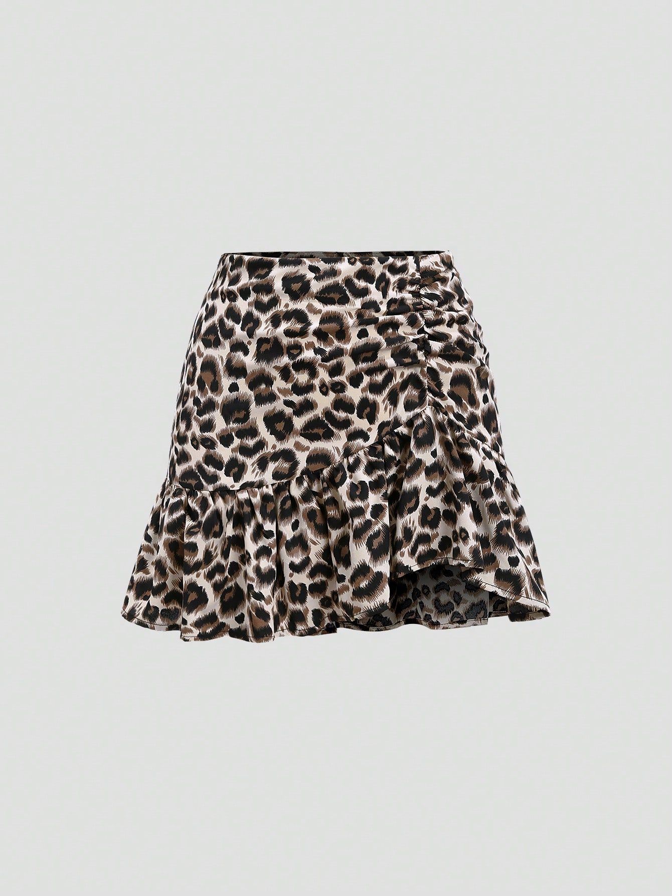 Unleash Bold Style with the SHEIN MOD Vintage Leopard Print Slinky Mini Skirt