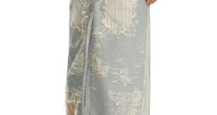 Women's Long skirt in pinstriped devoré denim | White