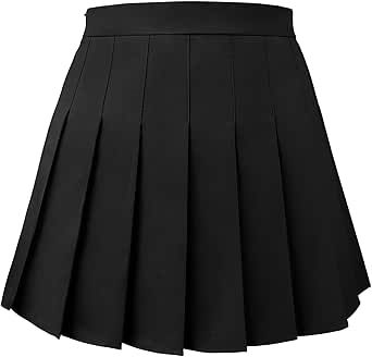 Joyingtwo Pleated Skirt for Women Skater Skirt with Shorts Elastic Waist Plus Size Tennis Skirts