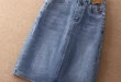 Womens High-Waisted Denim Skirt - Fashionable Midi Skirt