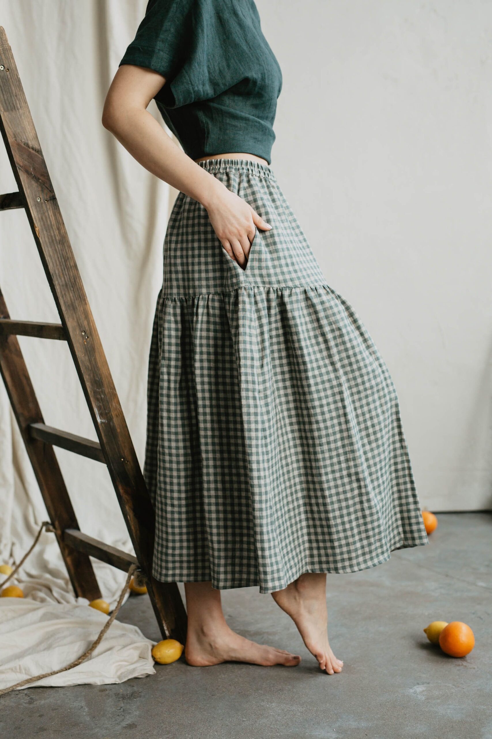 Embrace Effortless Elegance with the Vakar Long Linen Skirt from Etsy