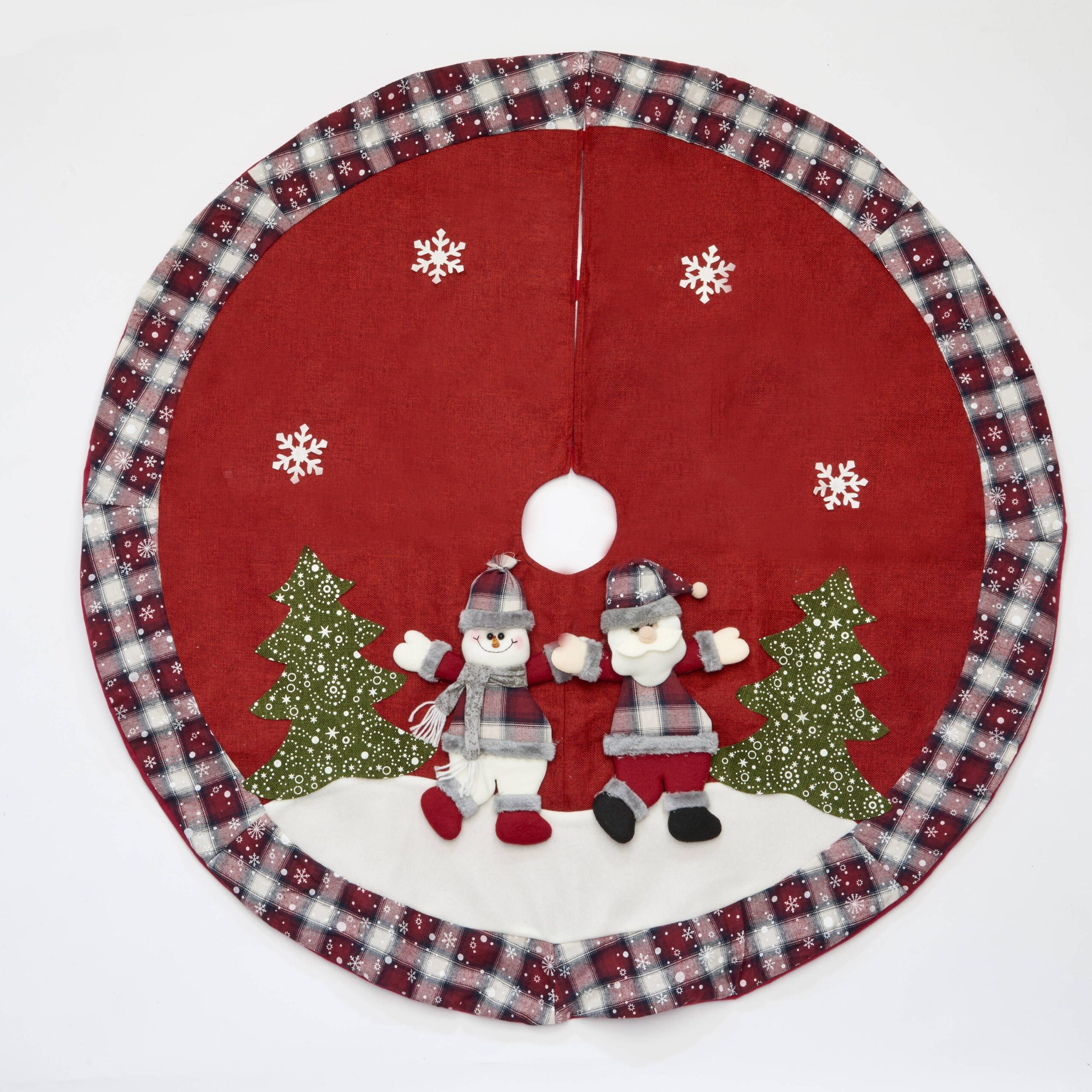 red and white christmas tree skirt