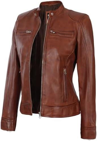 Explore our stylish women's leather jackets collection!