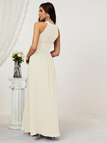 Exploring the Elegance of Numbersea's‍ Halter Chiffon Gown