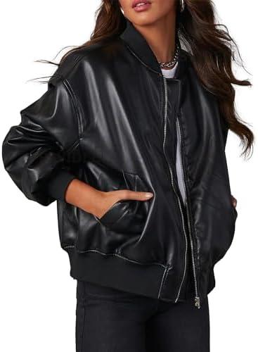 Trendy Women's Leather and Fleece Jackets for Fall 2024