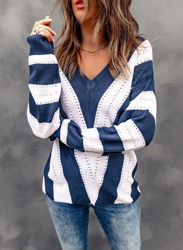 Cozy Up with Dokotoo's Color Block Striped Sweater Style