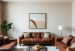 Crafting Serenity: Embracing Earth Tones with Elegant Leather in Your Living Room