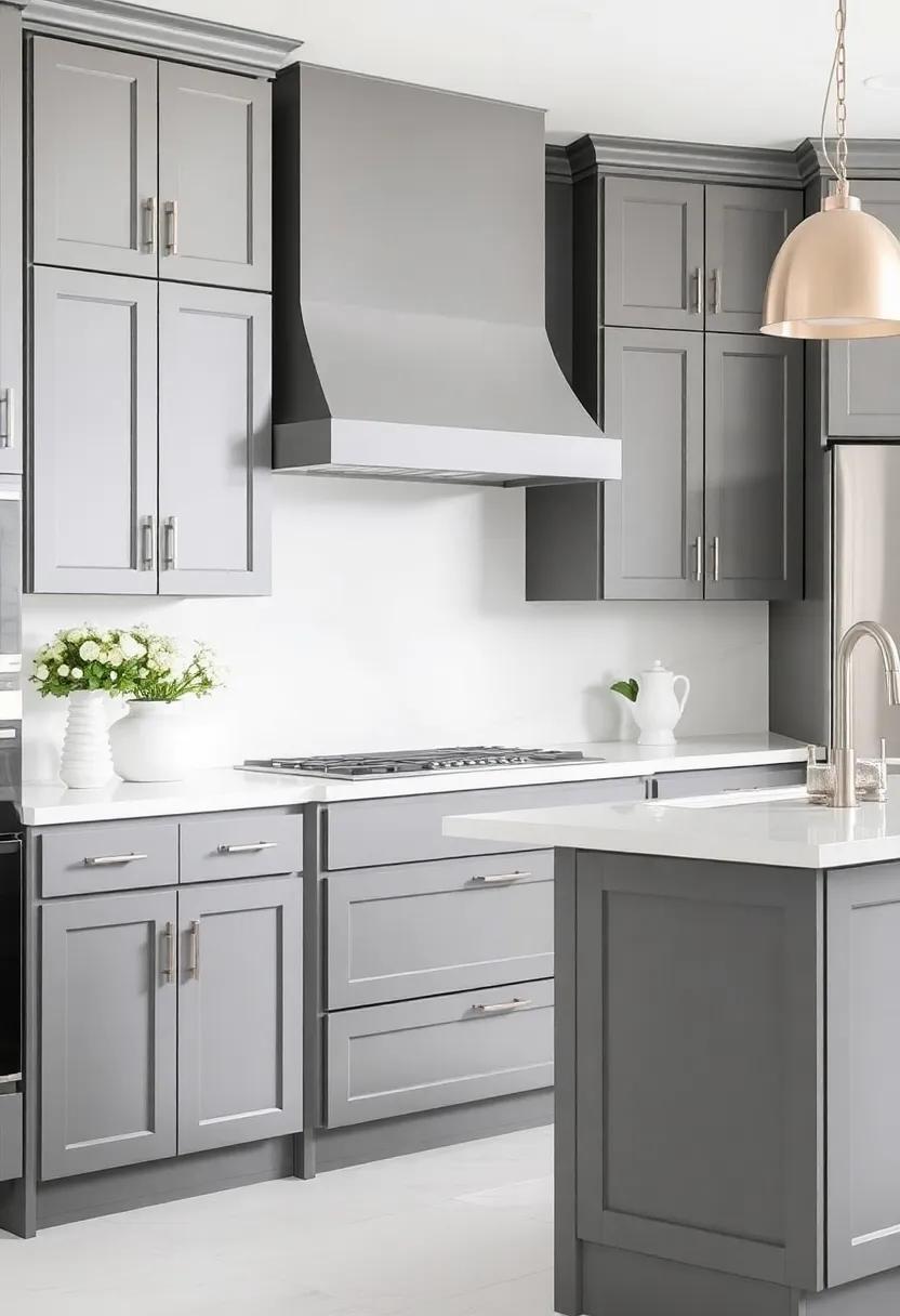 Elevate Your Space: The Timeless Charm of Gray Kitchen Cabinets with White Quartz