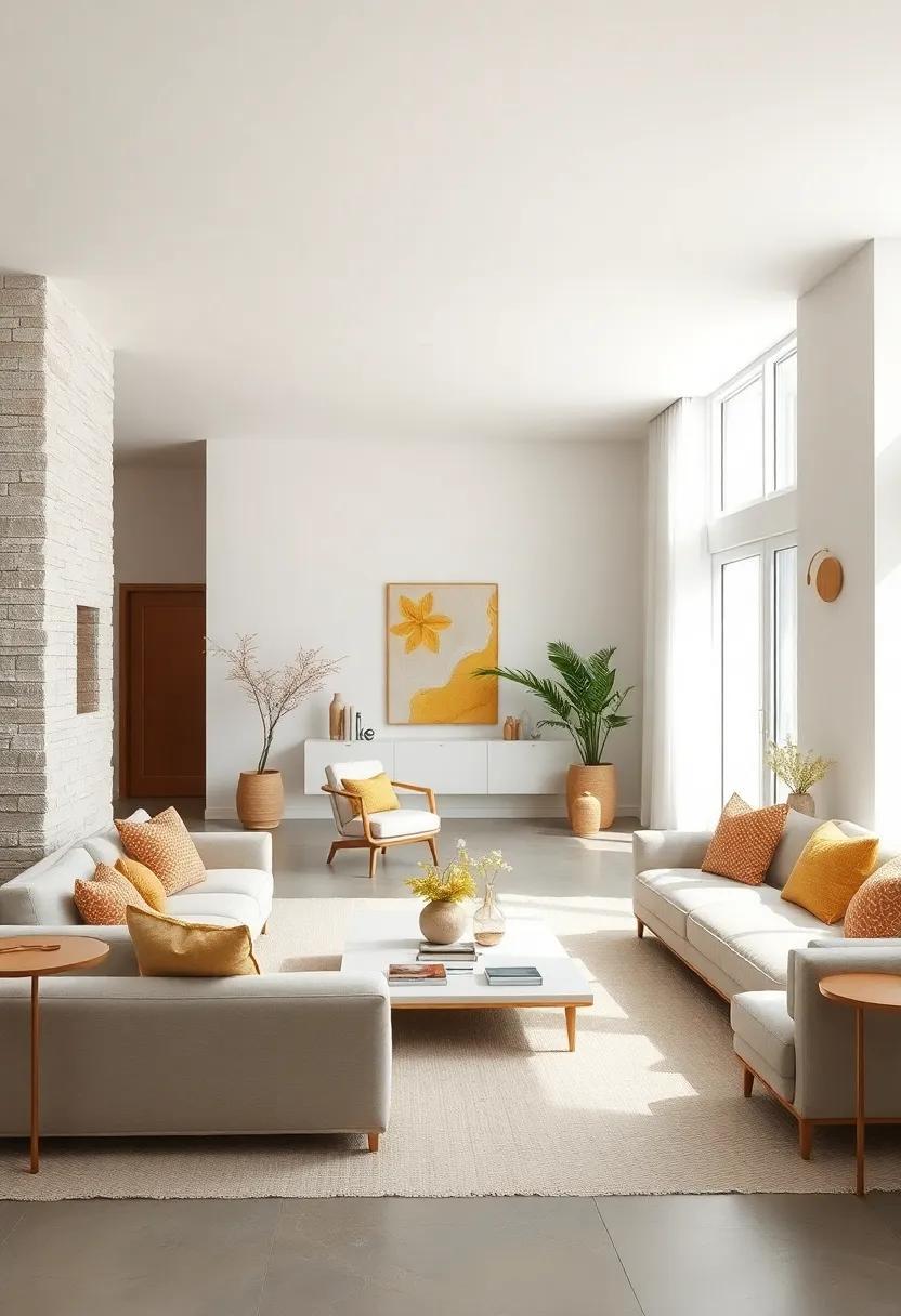 Elevating Simplicity: The Allure of a Minimalist White Home with Golden Accents