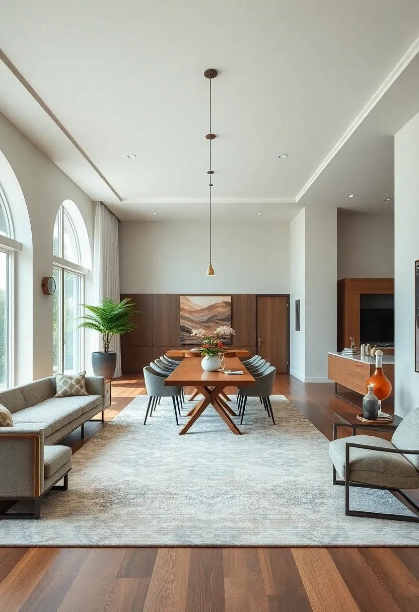 Designer ⁣Rugs:​ Select an exquisite area rug that​ complements the room while defining the dining space