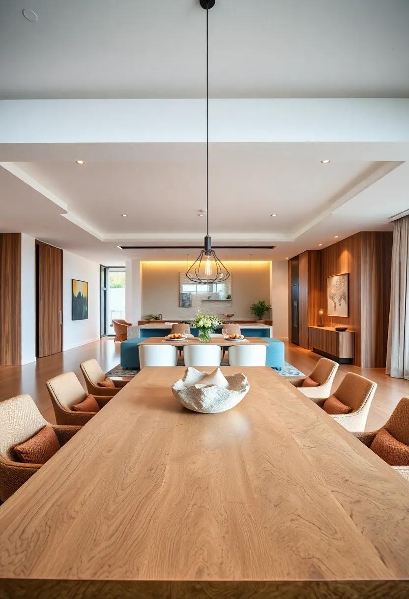 Unique Centerpiece: Feature​ an art⁢ piece⁣ or sculptural centerpiece on the dining table to​ ignite conversation