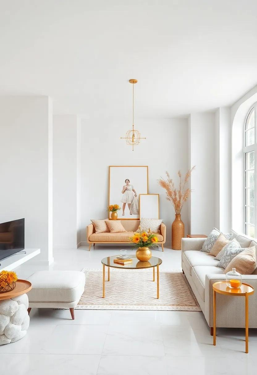 Artful Arrangements: Showcasing Golden Accessories with Finesse