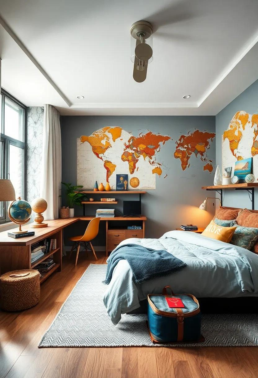 adventure Awaits: Transform your boy’s room into a miniature explorer's paradise‌ with maps, globes, and⁢ nature-themed decor that inspire tales of discovery