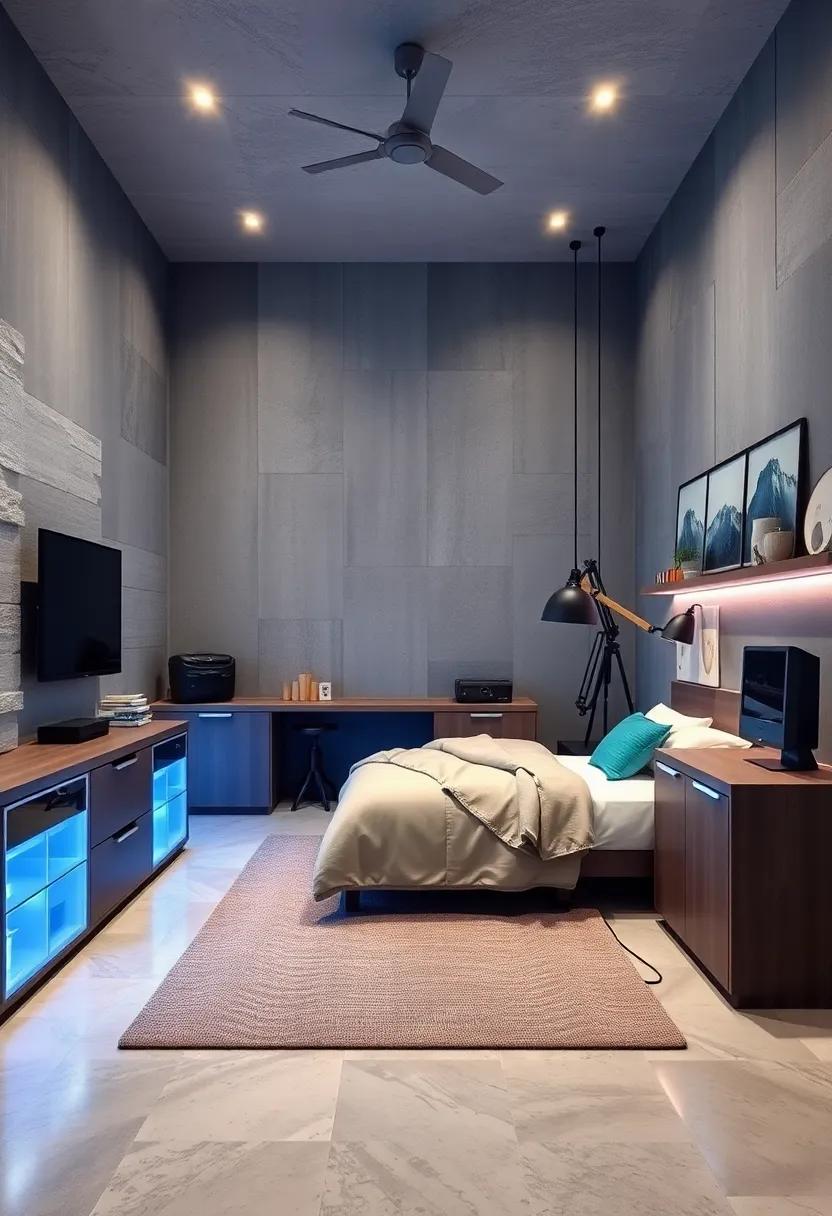 Tech Hub:⁣ Embrace the digital age with a tech-savvy room that features smart gadgets, integrated charging stations, and ​ambient lighting for​ a ⁢futuristic ⁢vibe