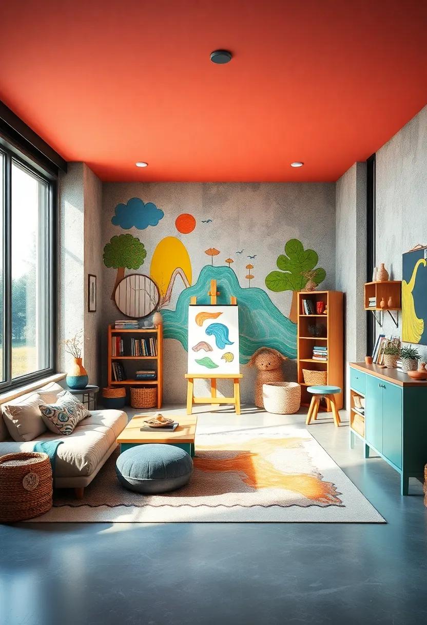 Artistic Retreat: Encourage ⁤creativity ⁣with an art-themed ‌room, showcasing colorful murals, an easel for spontaneous projects,‍ and‍ plenty of‍ storage ⁢for art supplies