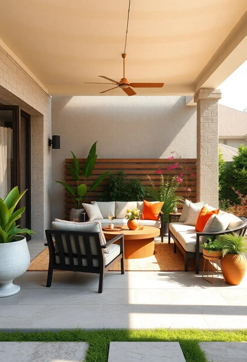 Edible Landscaping: Integrate edible plants like berry bushes or fruit trees into your landscape design for a beautiful and productive patio