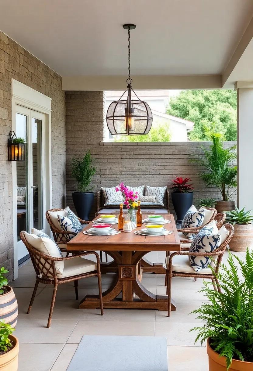 Outdoor Dining Space: Invest in a durable dining set to encourage al fresco meals and provide a functional space for entertaining friends and family