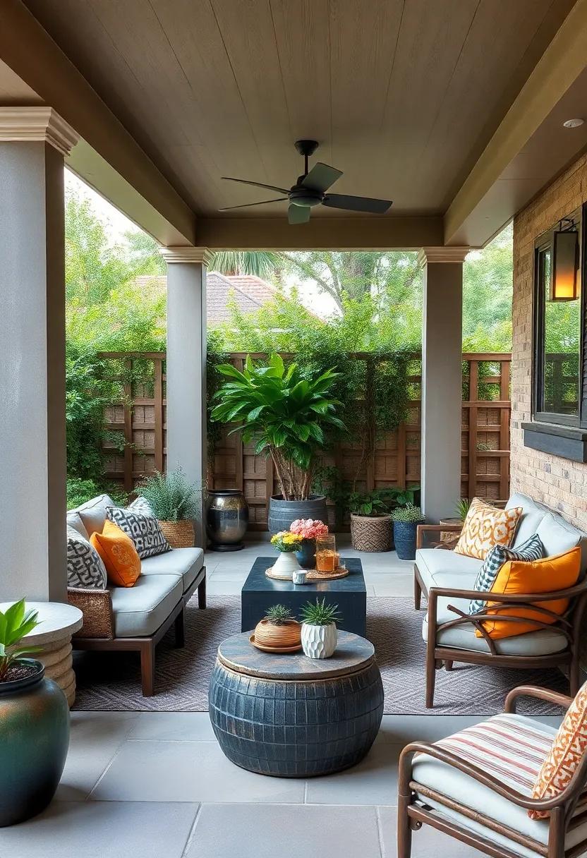 Privacy Screens: Use lattice panels or tall plants to create privacy on your patio, giving you a secluded sanctuary for relaxation