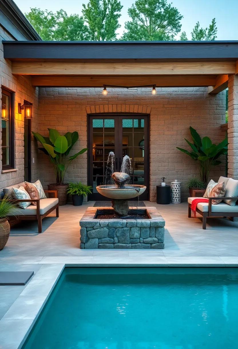 Water Features: Introduce a small fountain or pond to create peaceful sounds and add a refreshing element to your patio space