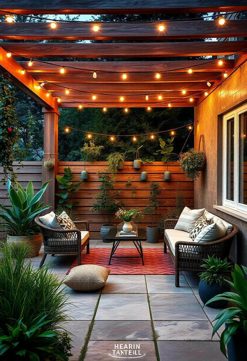 Fairy‍ Light Canopy: Drape string‍ lights​ above your seating area to offer a magical ambiance, perfect⁢ for evening relaxation