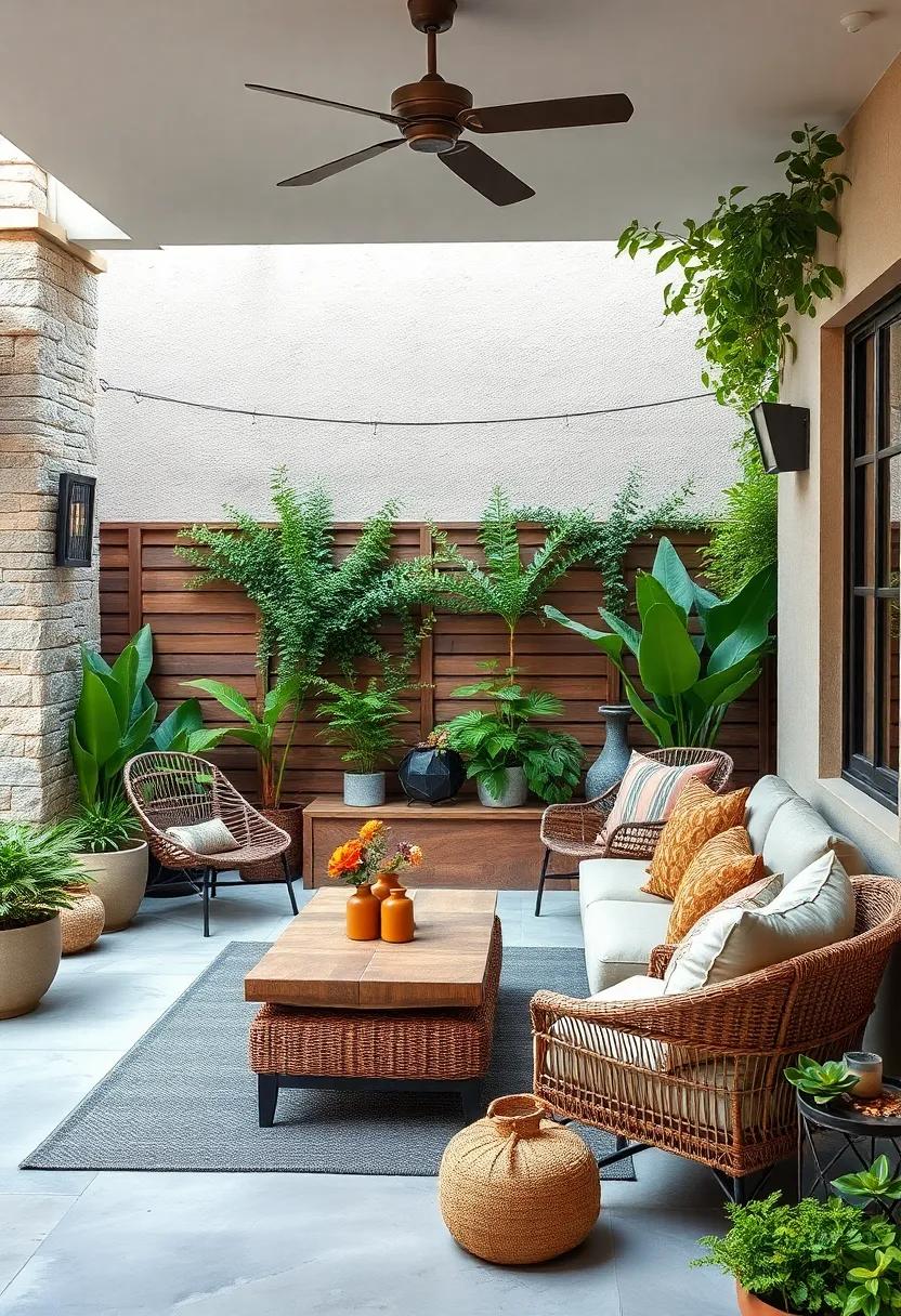 Layered Textures: combine ⁢various materials like‍ wicker, wood, and ‌metal to​ create an inviting and tactile seating arrangement