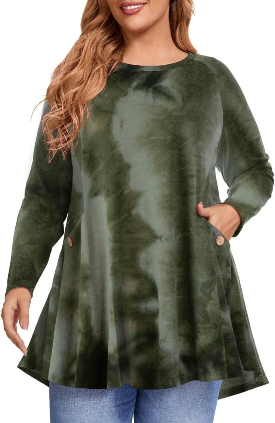 Why We Love the MONNURO Plus Size Olive Green Tie Dye Sweatshirt