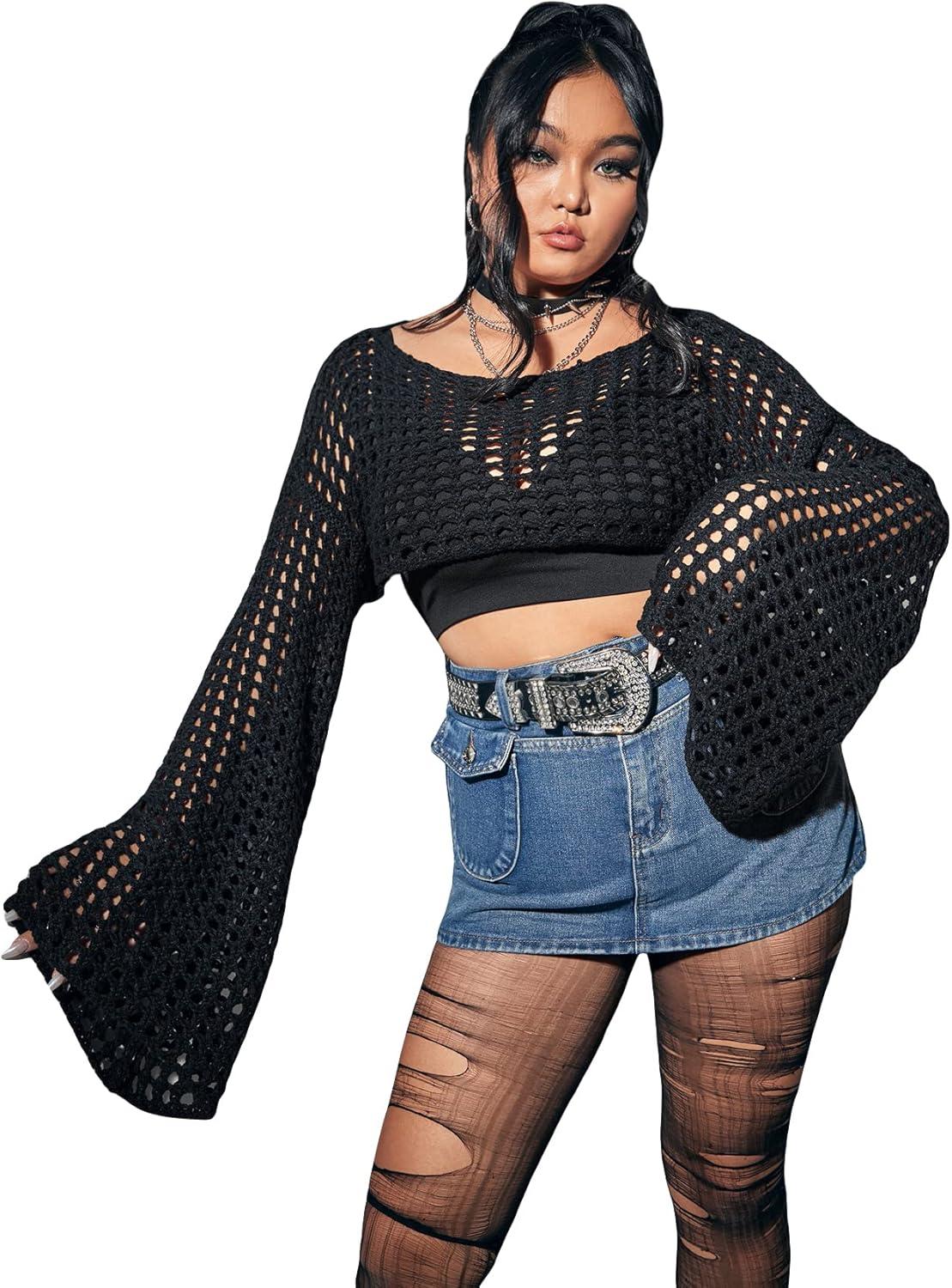 Our Honest Take on the Floerns Plus Size Crochet Cropped Sweater