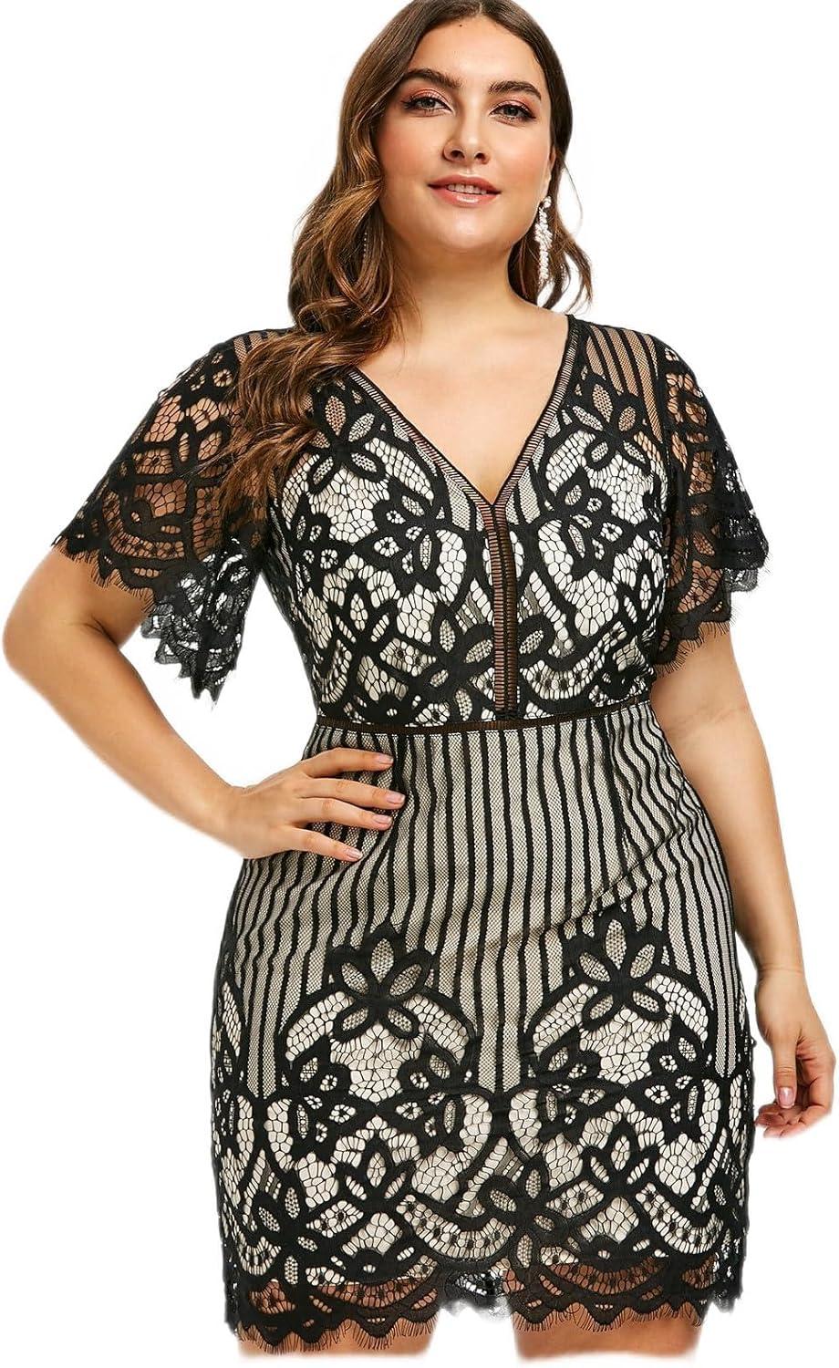 Our Take on the ROSE GAL Plus Size Floral Lace Cocktail Dress