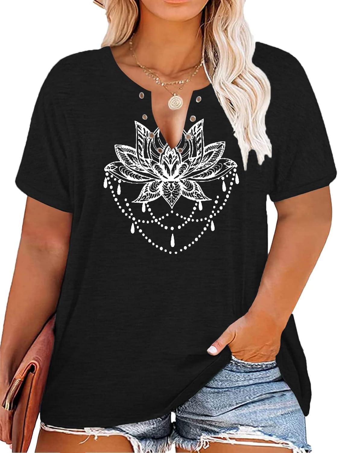 Why We Love HDLTE Plus Size Floral V-Neck Tops This Summer