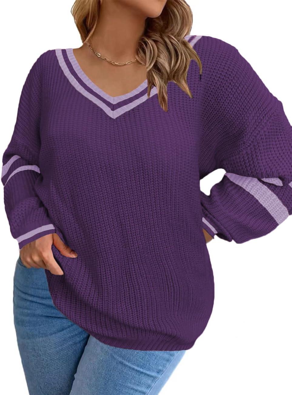 Cozy & Chic: ⁢Our Take on the V-Neck Plus ‍Size Pullover Sweater