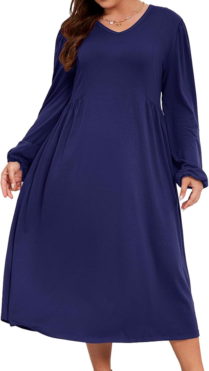 Our Honest Take: Women's⁣ Plus Size V-Neck Midi Dress Reviewed