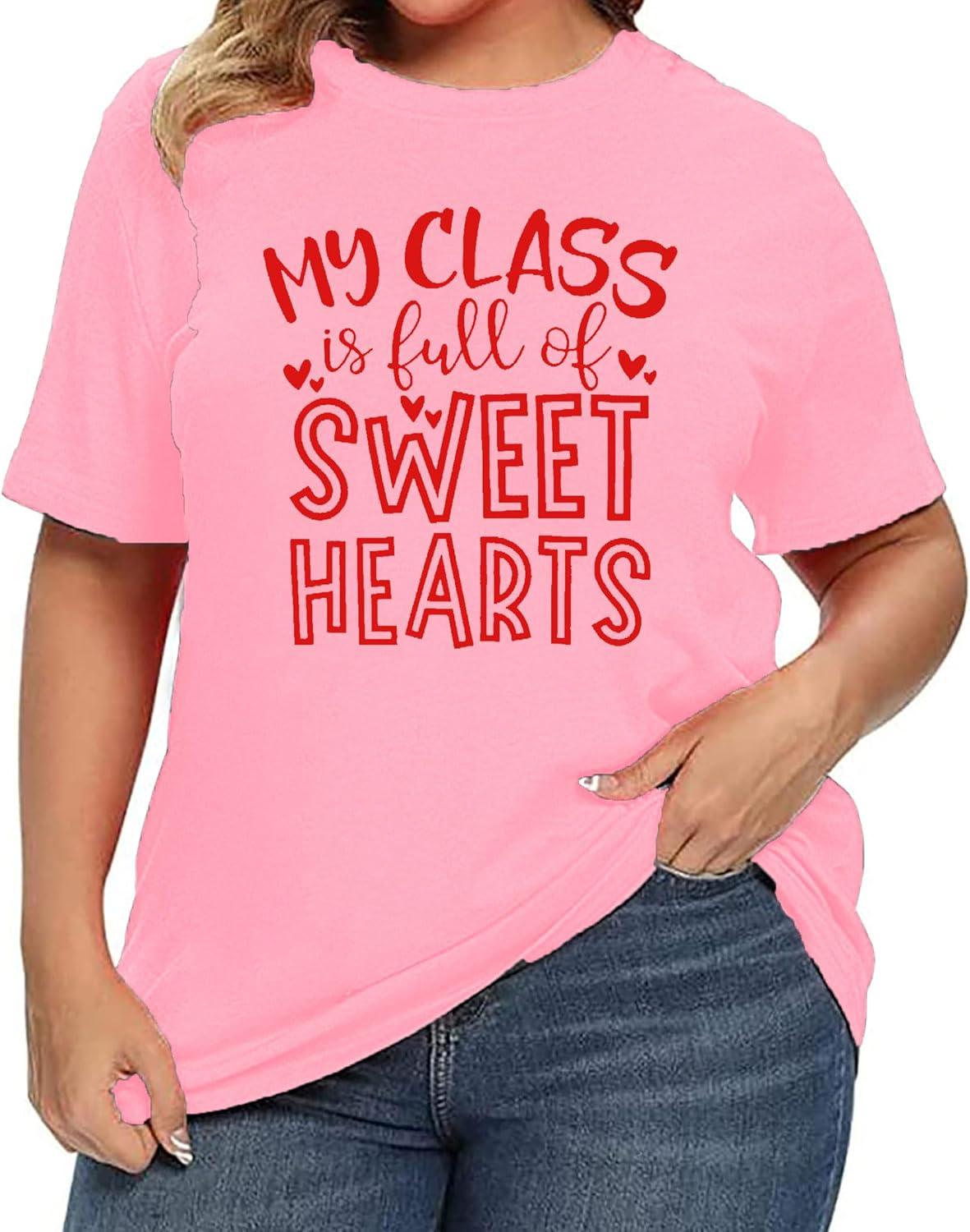 Our Take on Plus⁤ Size Valentine's Heart Print Tees for Women