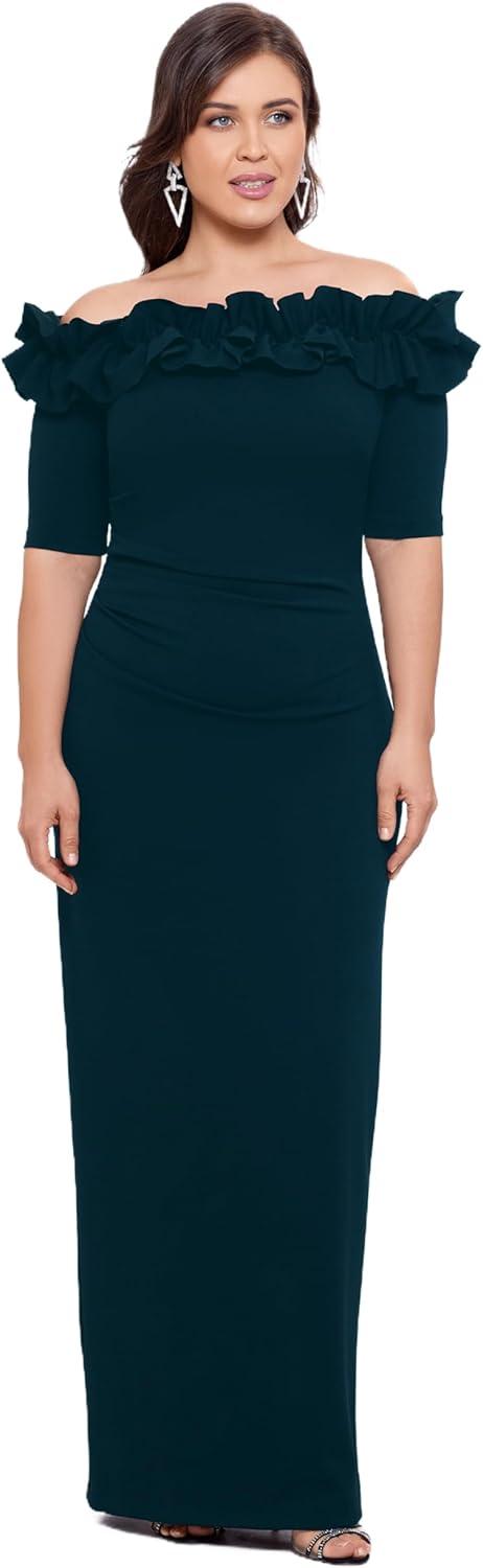 Our Take on the Xscape Plus Size Off-Shoulder Ruffle Dress