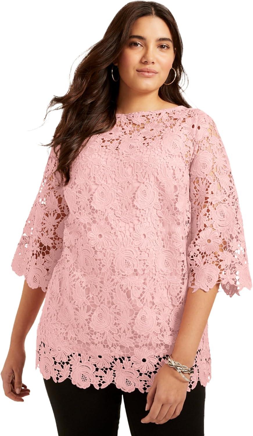 Our Honest Take on the Women’s Plus Size Soft Blush Lace Top