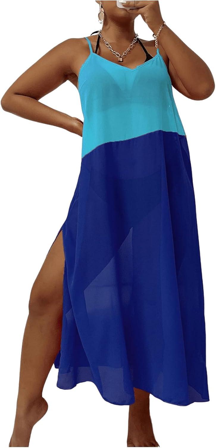 How We Loved the COZYEASE Plus Size Blue Beach Cover-Up Dress