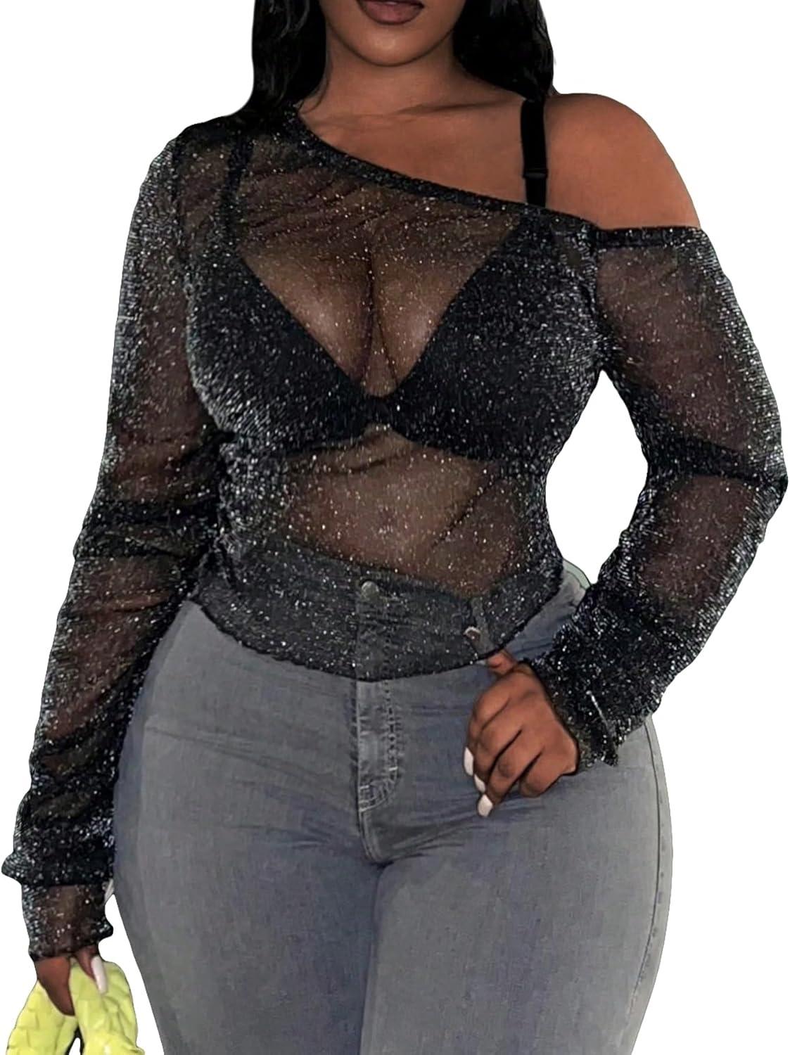 Our Take on the SOLY HUX Sheer Sparkly Plus Size Tee