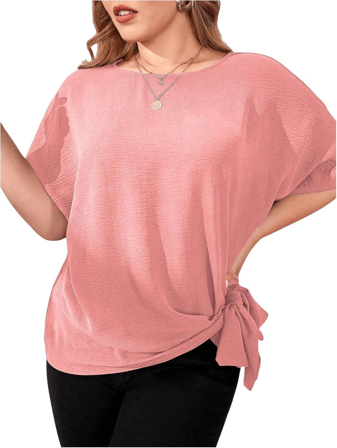Our Take on the SOLY HUX Plus Size Tie Side Blouse: Casual and Chic