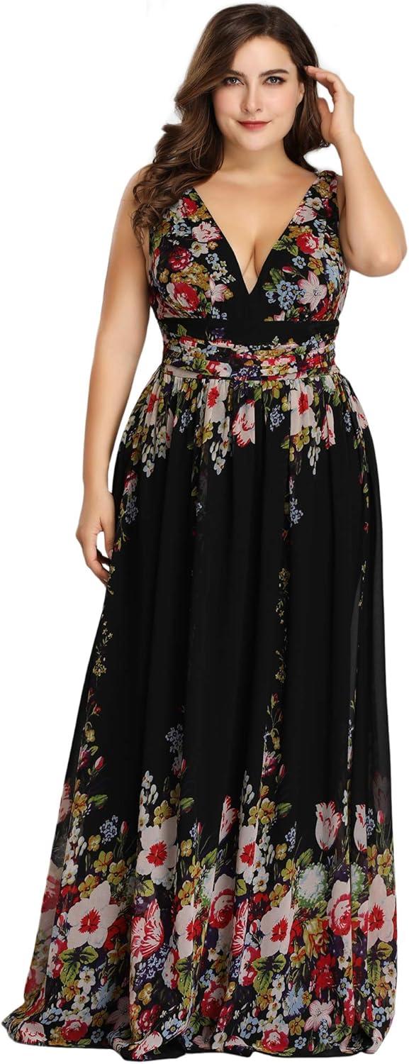 Why We Love the Ever-Pretty Plus Size V Neck Maxi Dress