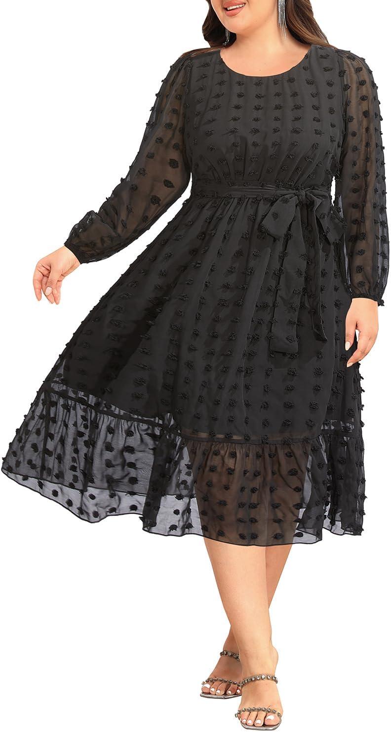 How We Feel About the Holipick Plus Size Swiss Dot Dress