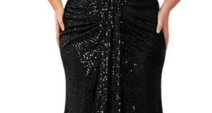Our Take on the Women’s Plus Size Sequin Off-Shoulder Maxi Dress