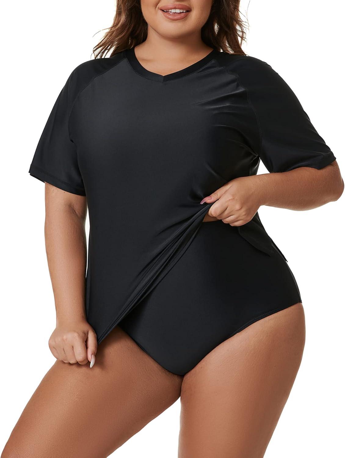 Why We Love the Tournesol Plus Size Rash Guard Swim Shirt