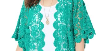 Why We Love the Catherines Graceful Crochet Kimono in Aqua Sea