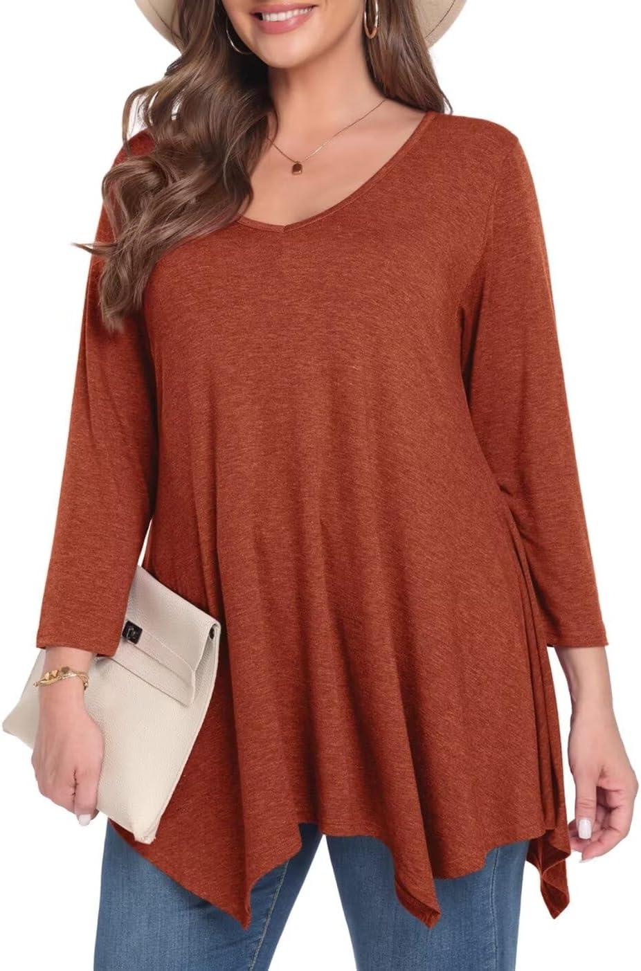 Why We Love MONNURO Plus Size 3/4 Sleeve Tunics for Everyday Wear