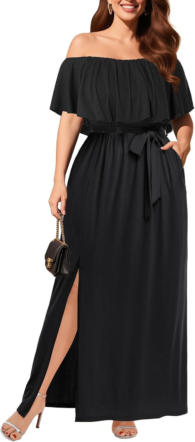 Why We Love the Plus Size Off-Shoulder Maxi Dress With Pockets
