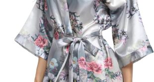 Why We Love This Plus Size Floral Satin Kimono Robe for Weddings