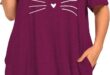 Why We Love These Plus Size Cat Graphic Nightgowns with Pockets