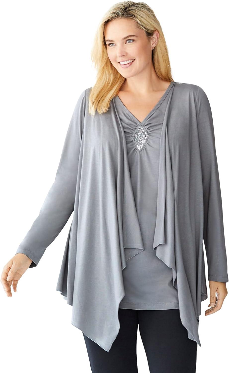 Our Honest Take on the Woman Within Plus Size Sequined Layered Top