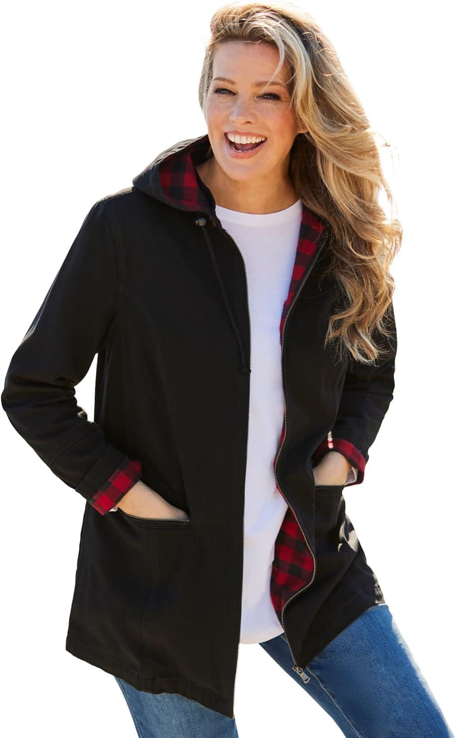 Our Take on the Woman Within Plus Size Flannel-Lined Denim Jacket