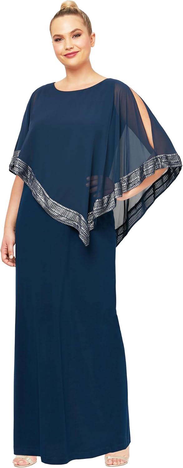 Our Take on the S.L. Fashions Plus Size Capelet Dress with Metallic Trim